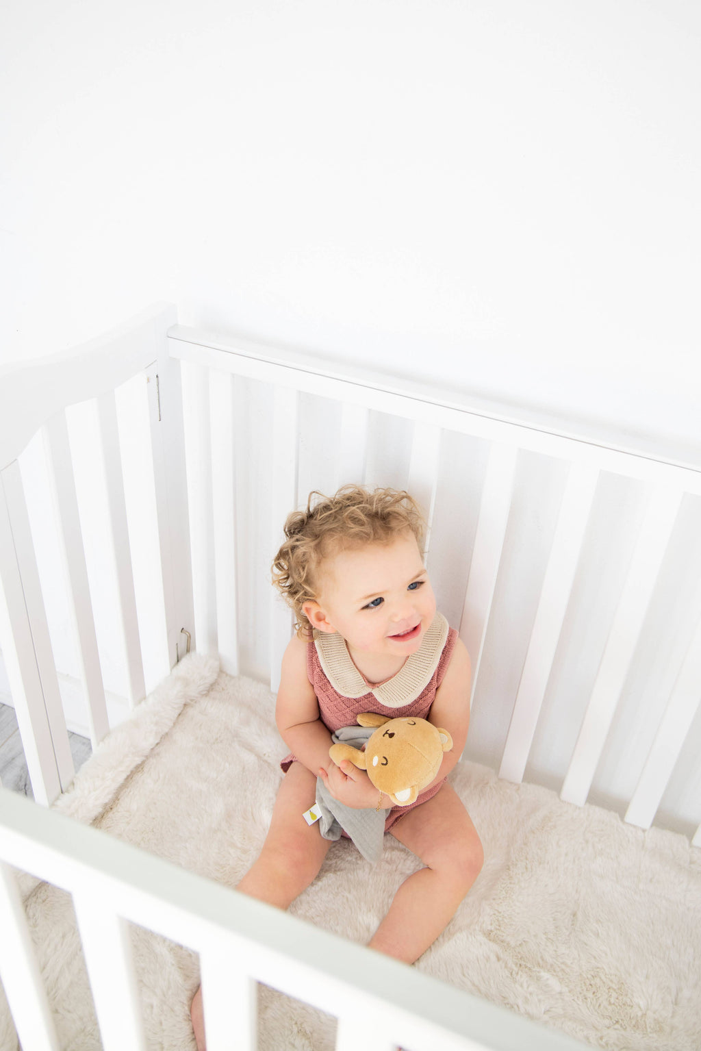 Bear Baby Lovey Snuggle Blanket, Organic Cotton Muslin