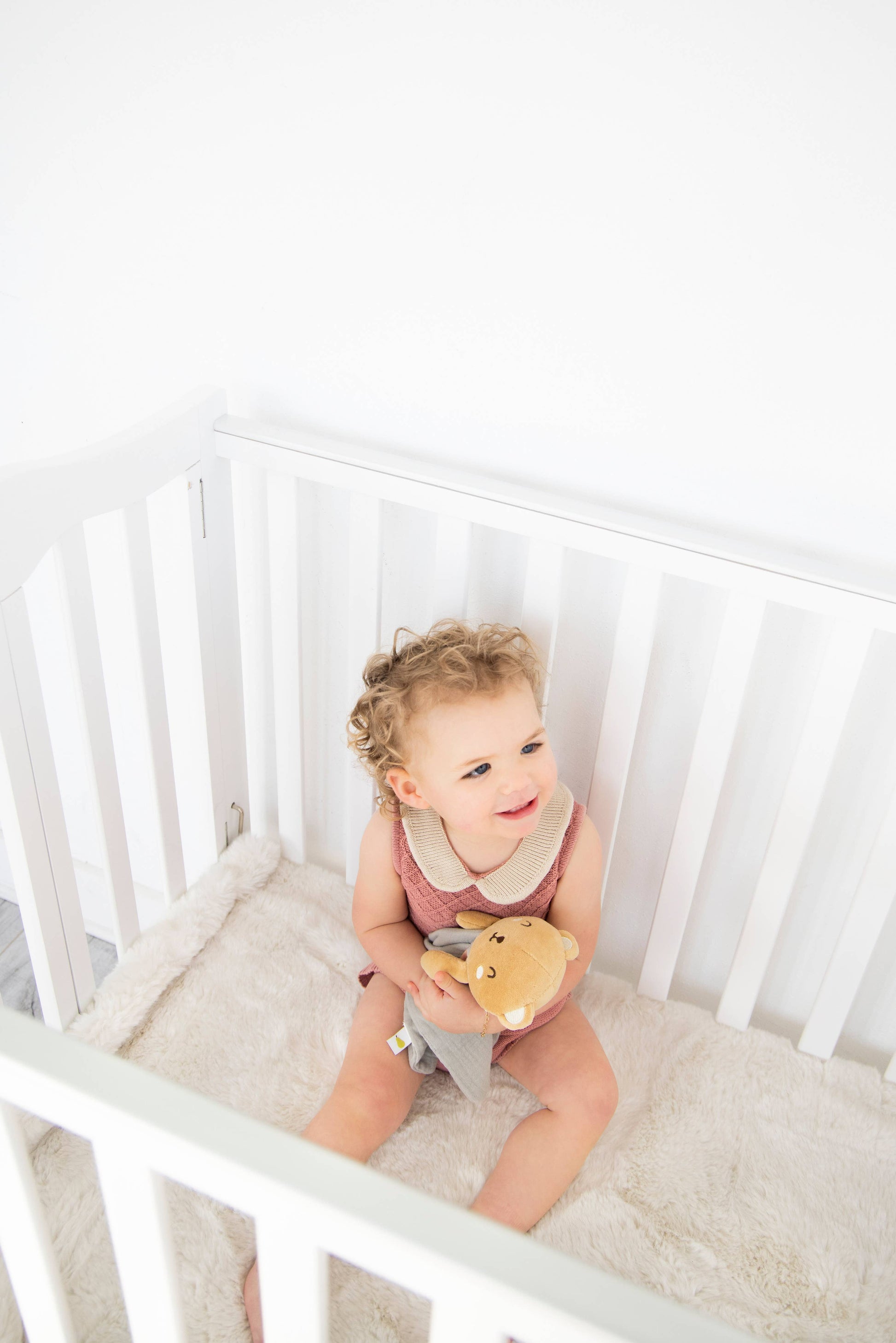 Bear Baby Lovey Snuggle Blanket, Organic Cotton Muslin