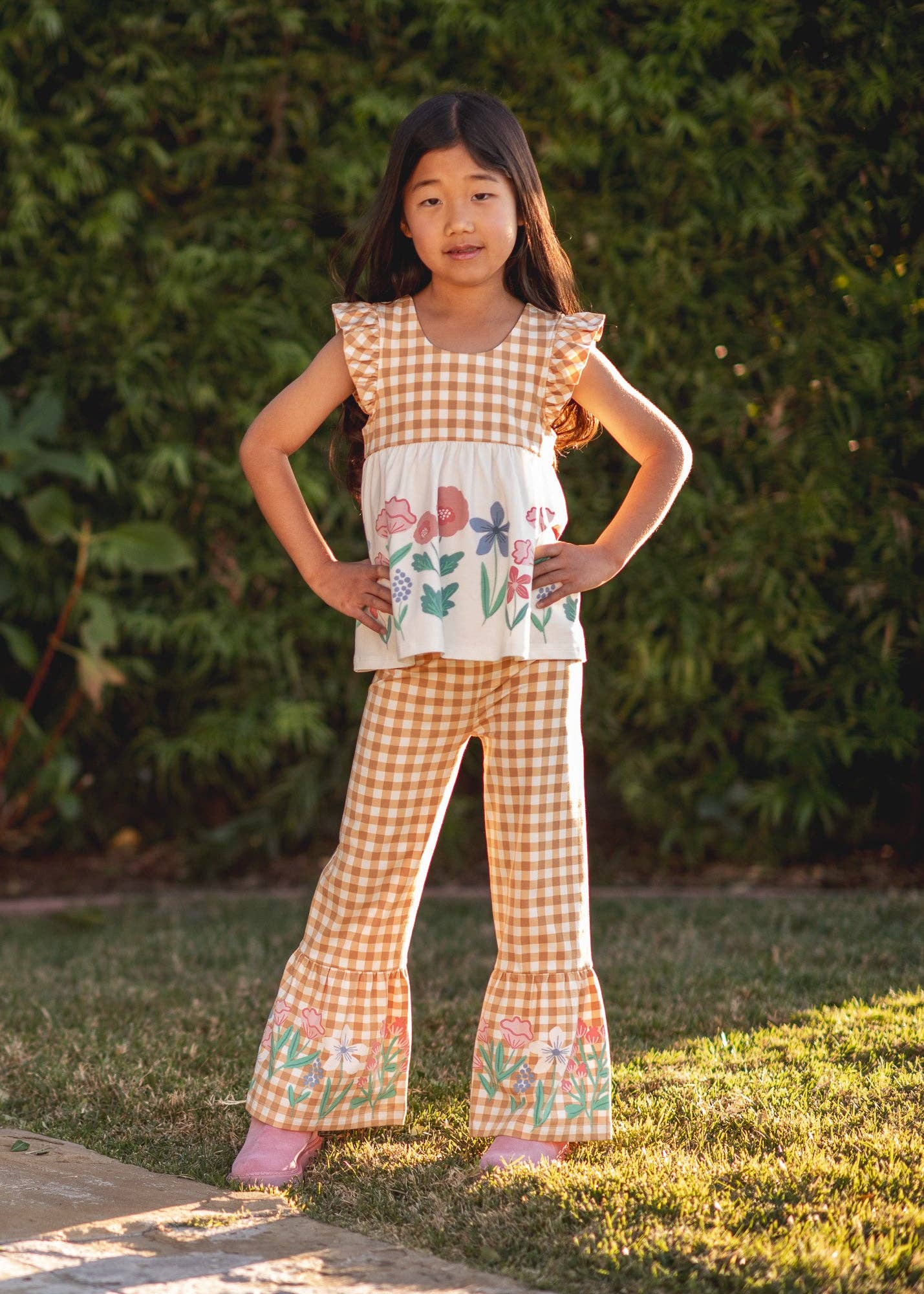 Gingham Garden Flares