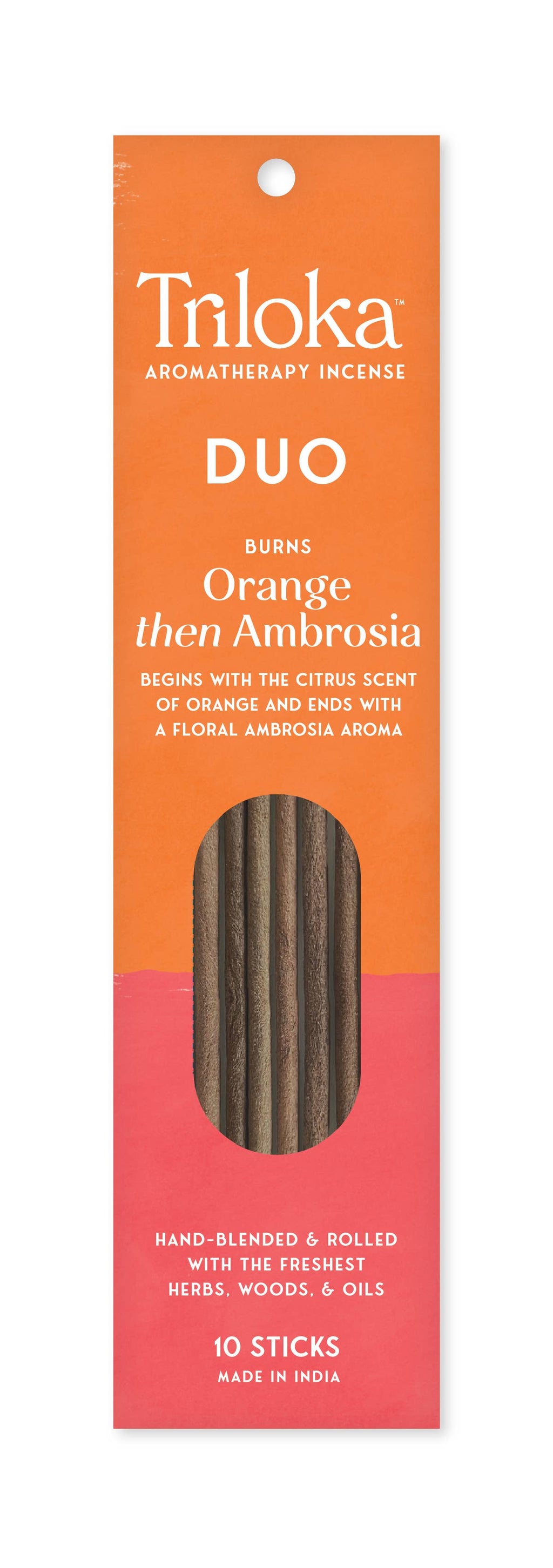Triloka Orange-Ambrosia Duo Incense