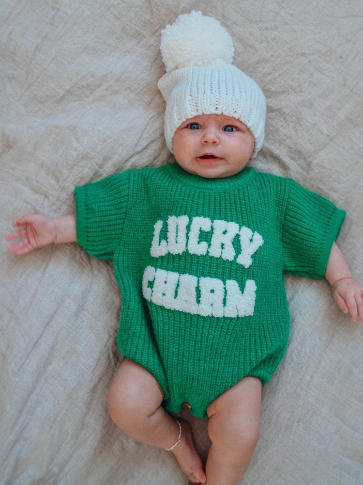 Lucky Charm Green Sweater Romper