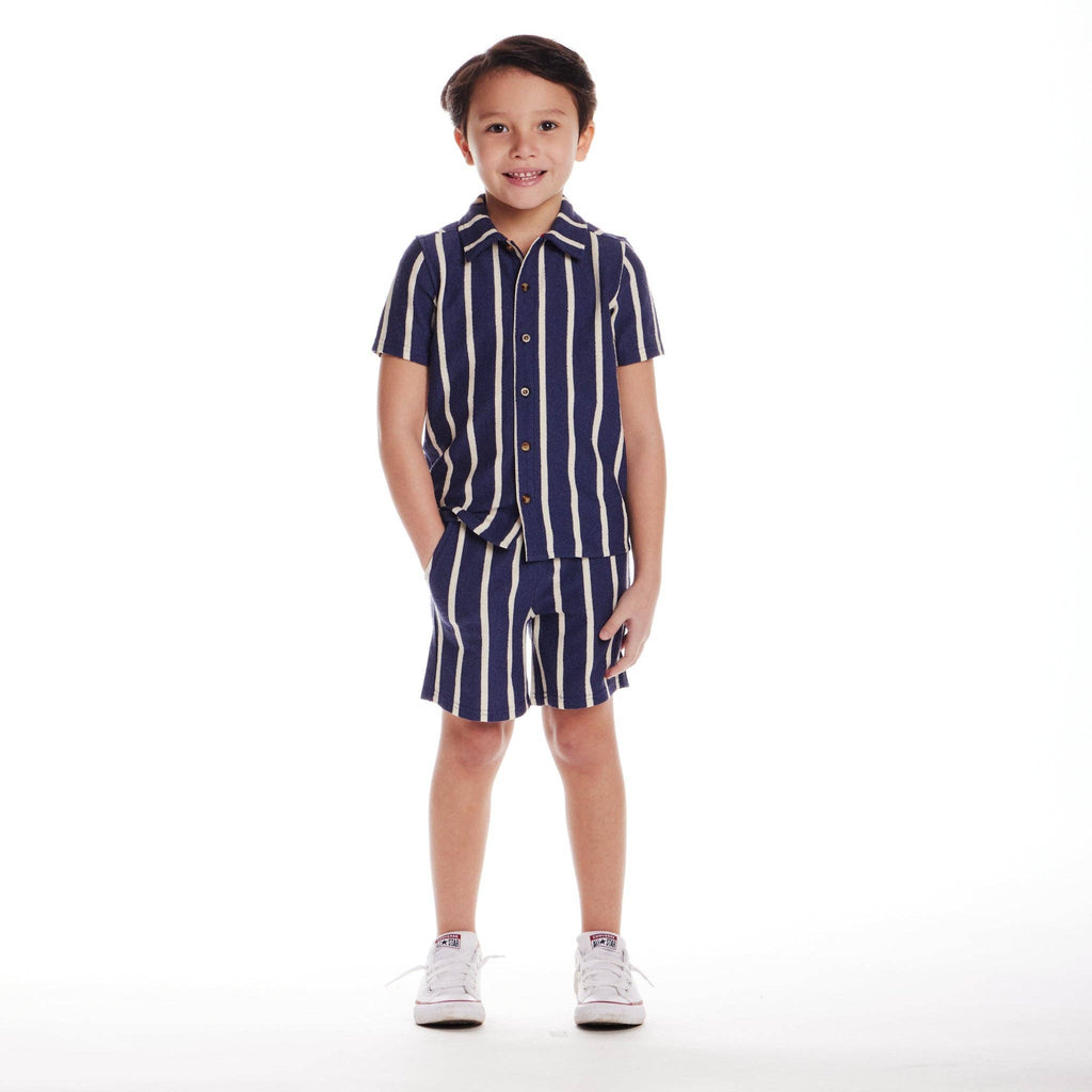 Textured Terry Shirt & Short Set