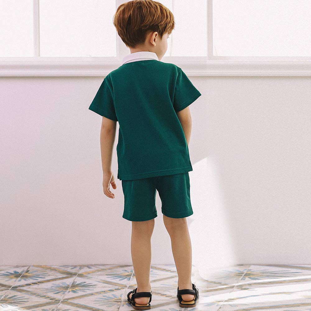 Max Piqué Polo Shirt & Side Stripe Shorts Set