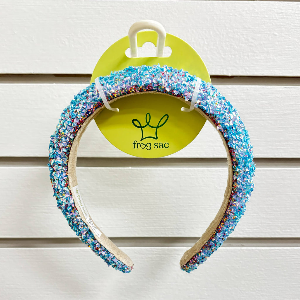 Kids Padded Chunky Sequin Headband | Blue or Multi-Color