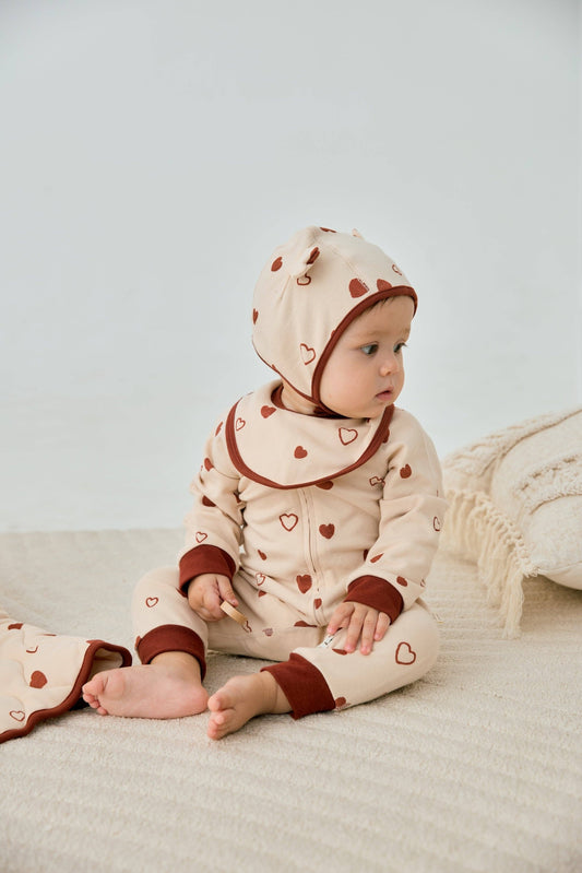 Baby Organic Cotton Zip-up Sleeper-Hearts