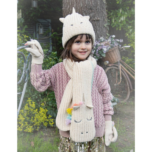 Rainbow Unicorn Knitted Hat 7-10 Years