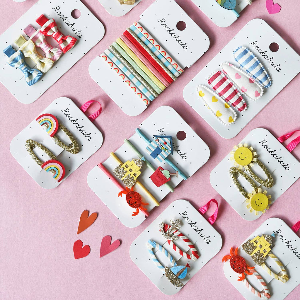 Vintage Rainbow Fabric Clip Set