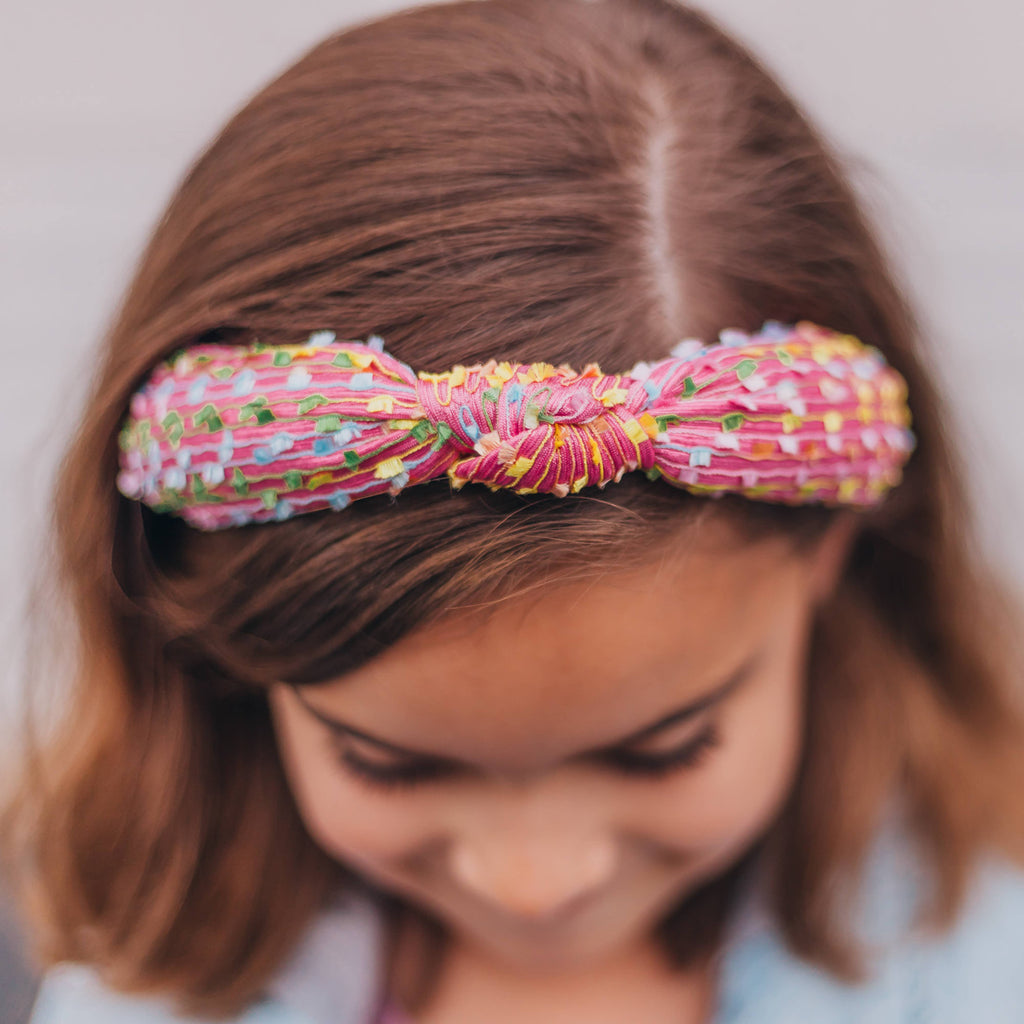 Kids Knot Confetti Headband | Pink or Aqua