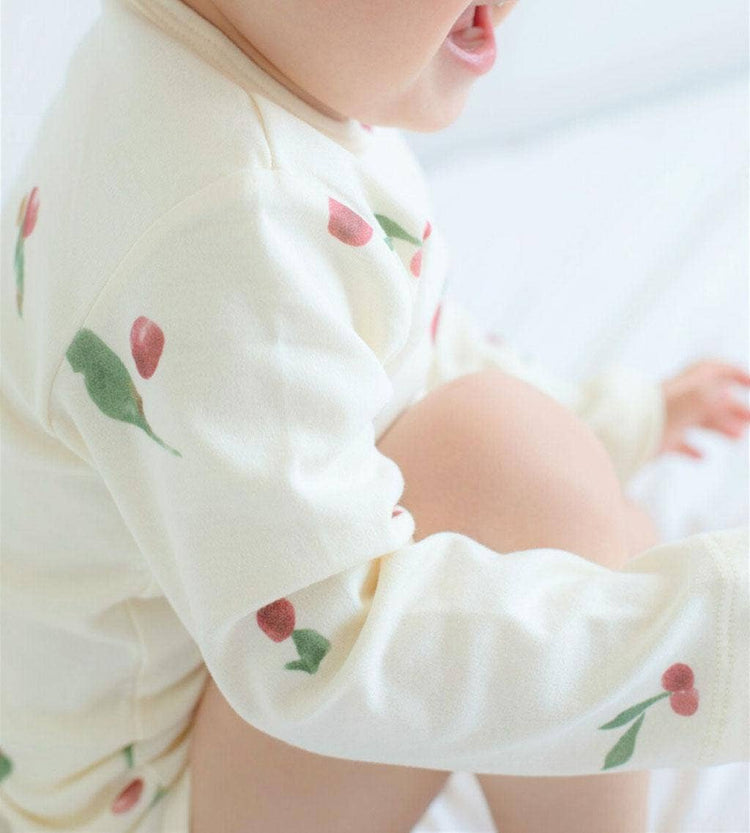 Organic Cotton Long Sleeve Onesie-Berry Garden