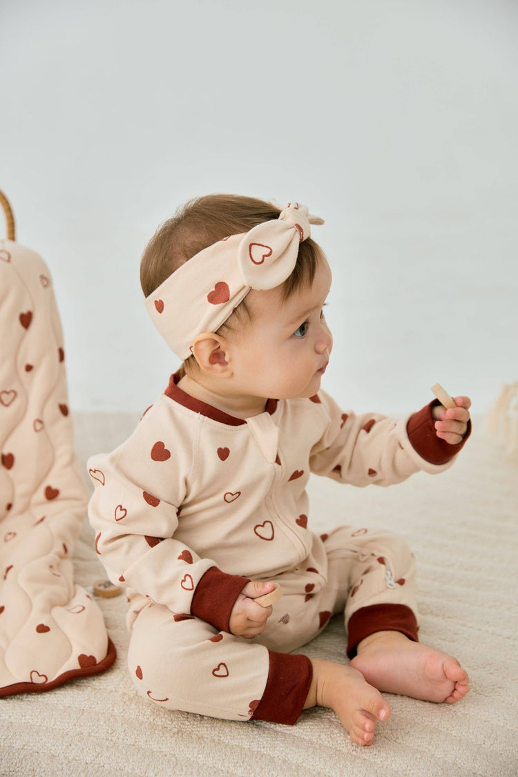 Baby Organic Cotton Zip-up Sleeper-Hearts