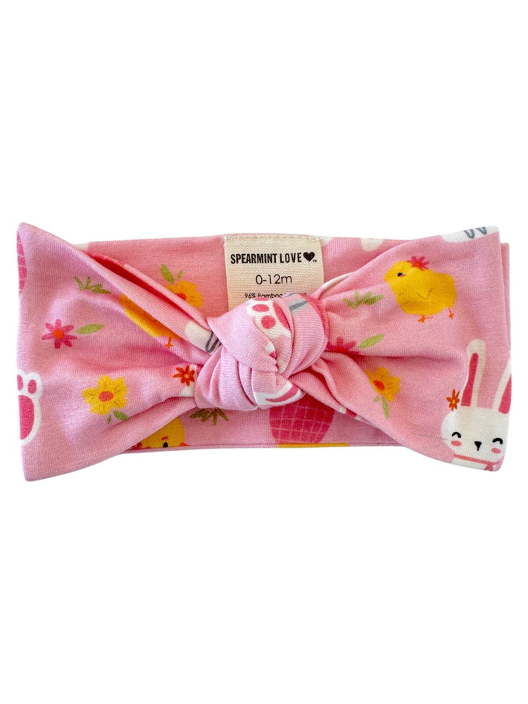 Knot Bow, Pink Easter Bunny