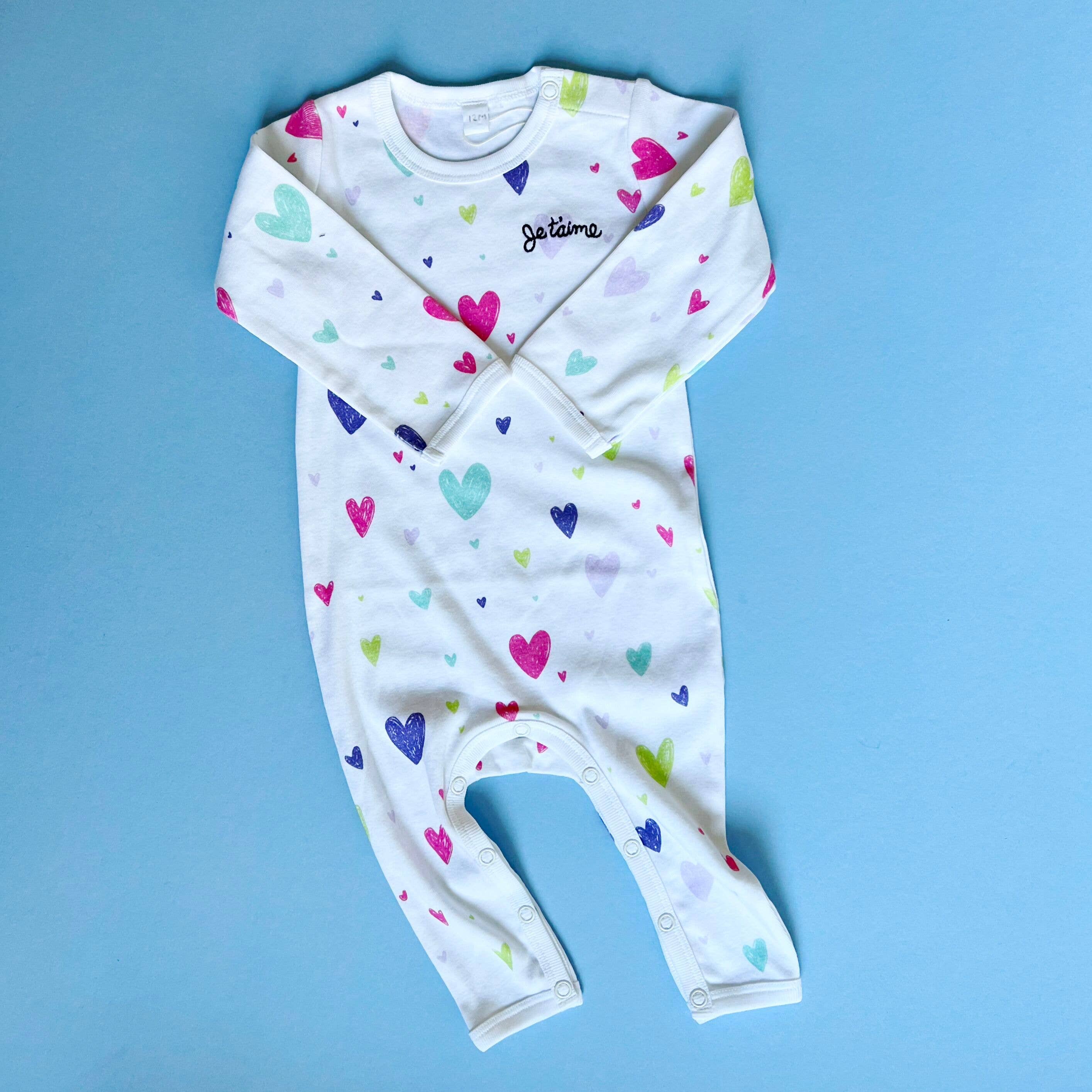 Baby Romper, Heart Print Fall Organic Newborn Clothing