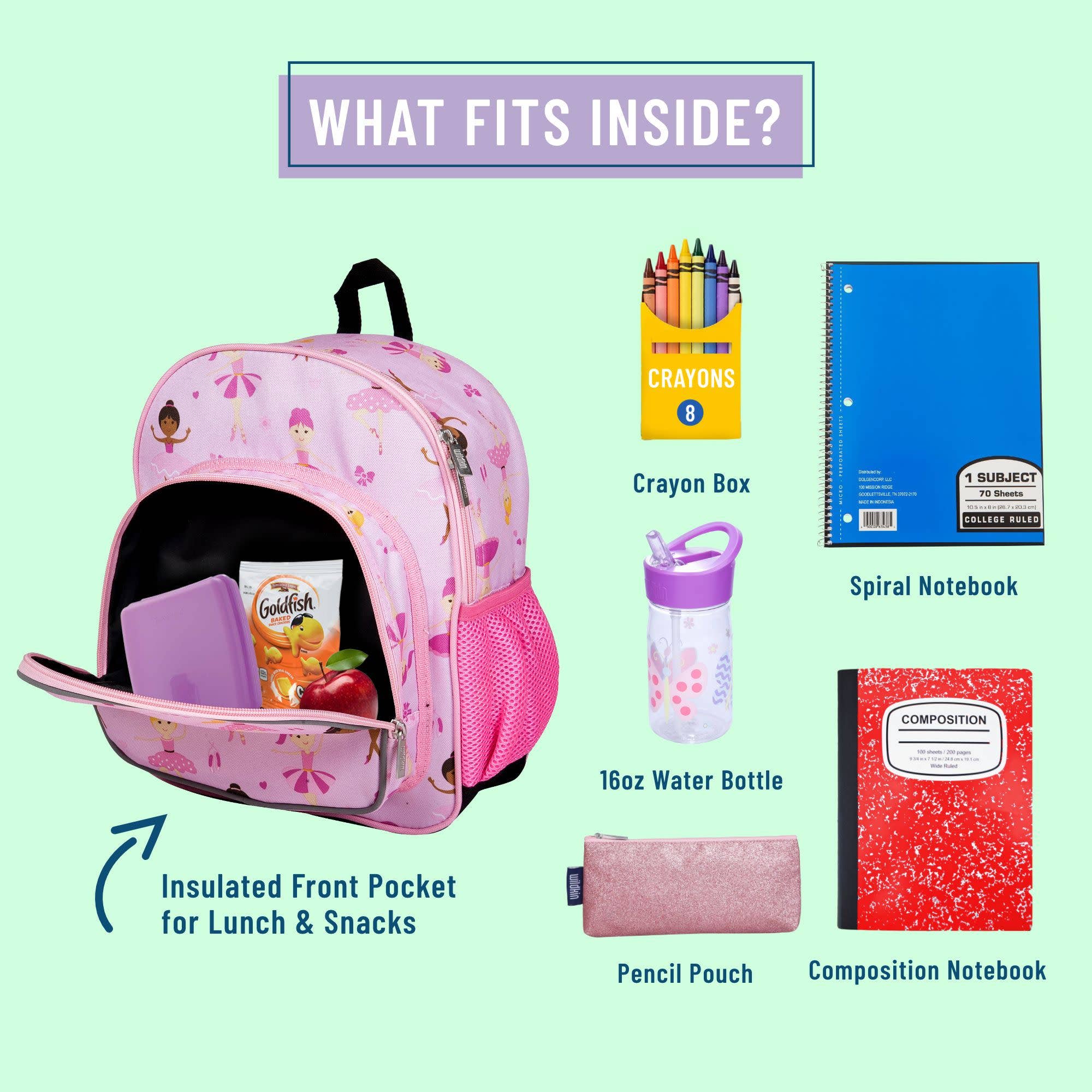 Ballerina Pack and Snack Backpack - 12 Inch - Thumbnail 5