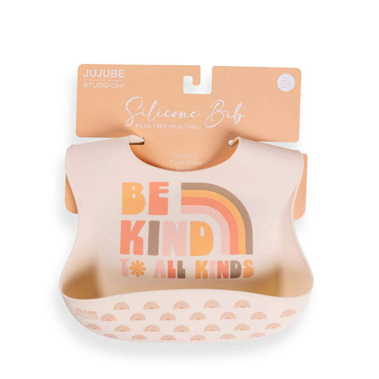 Silicone Bib Be Kind Rainbows