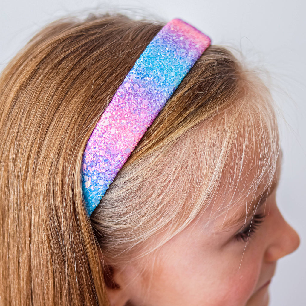 Kids Tapered Glitter Headband | Pink or Gold