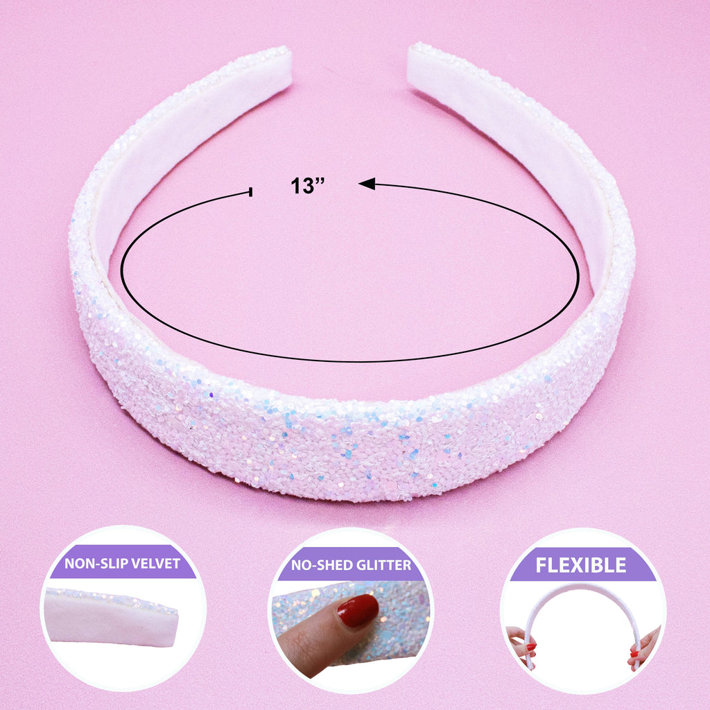 Kids Tapered Glitter Headband | Pink or Gold