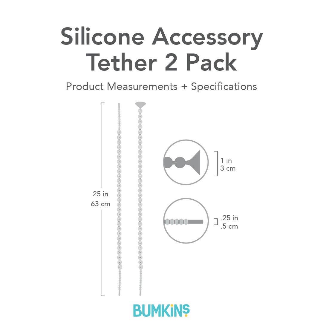 Silicone Accessory Tether 2-Pack: Gray