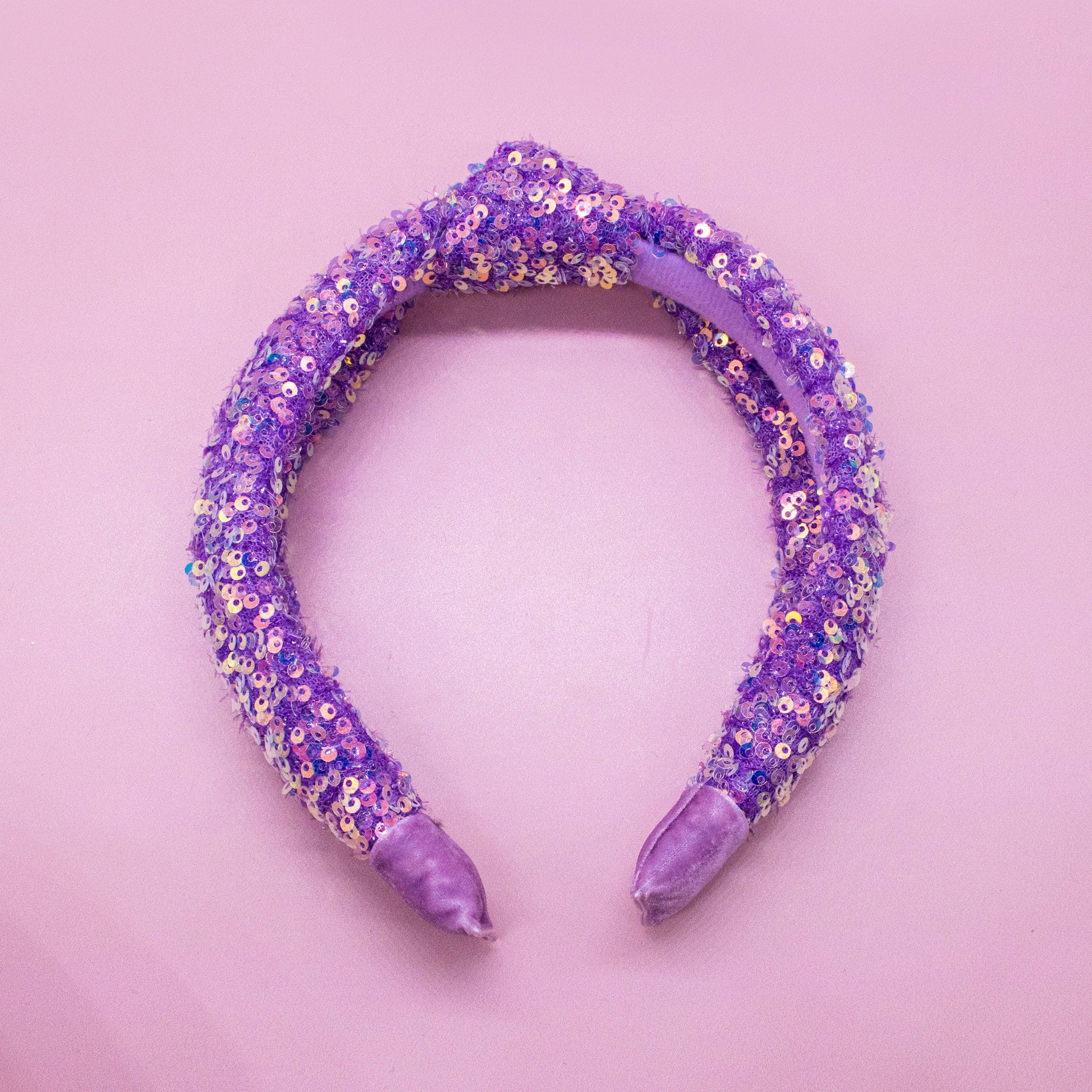 Kids Sequin Knot Headband | Purple or Rainbow