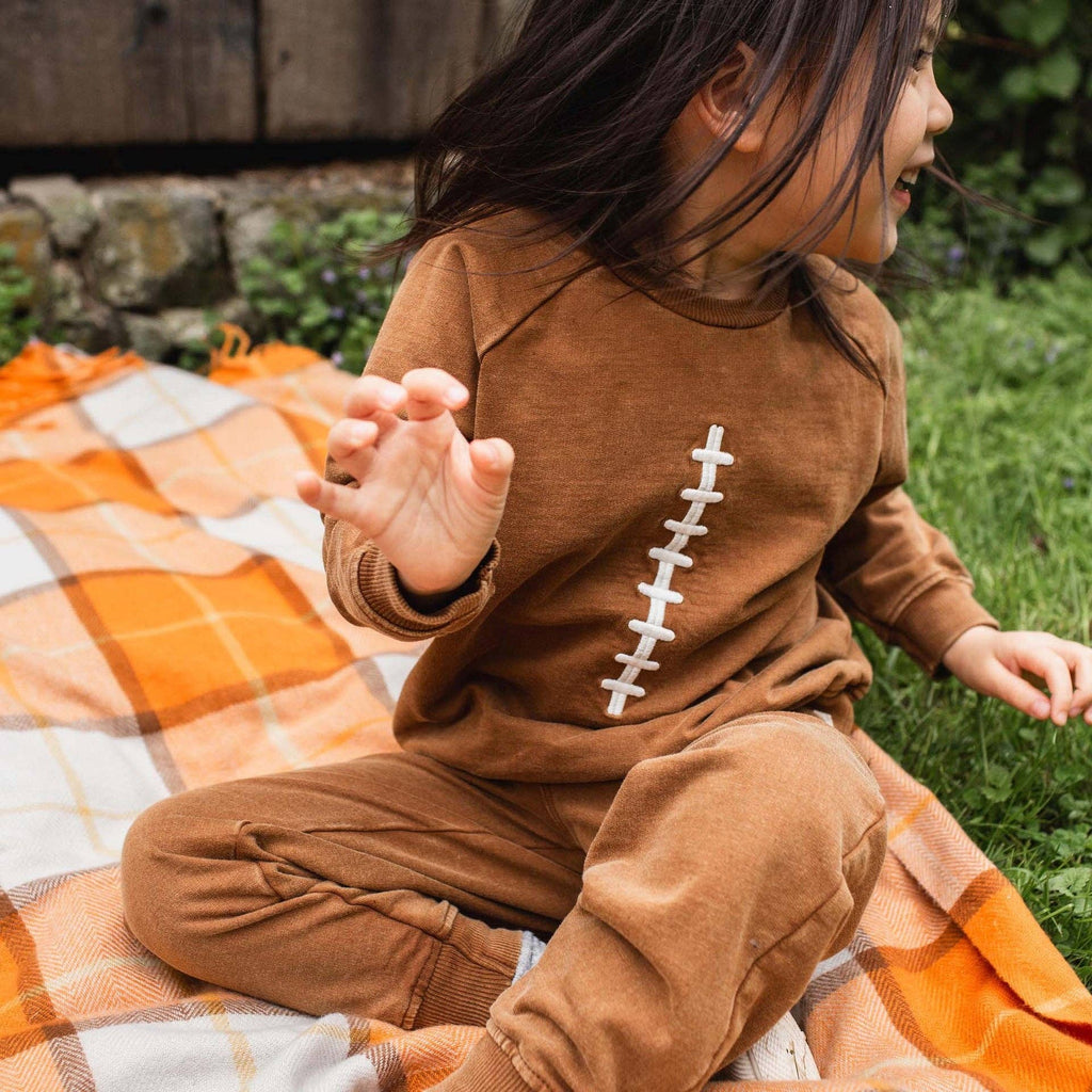 Acid Wash Football Infant Sweatshirt Set