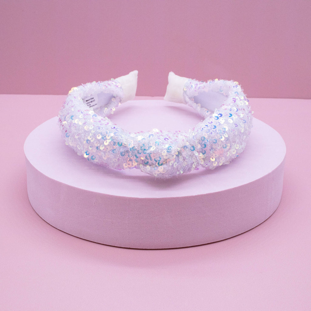 Kids Sequin Knot Headband | Purple or Rainbow