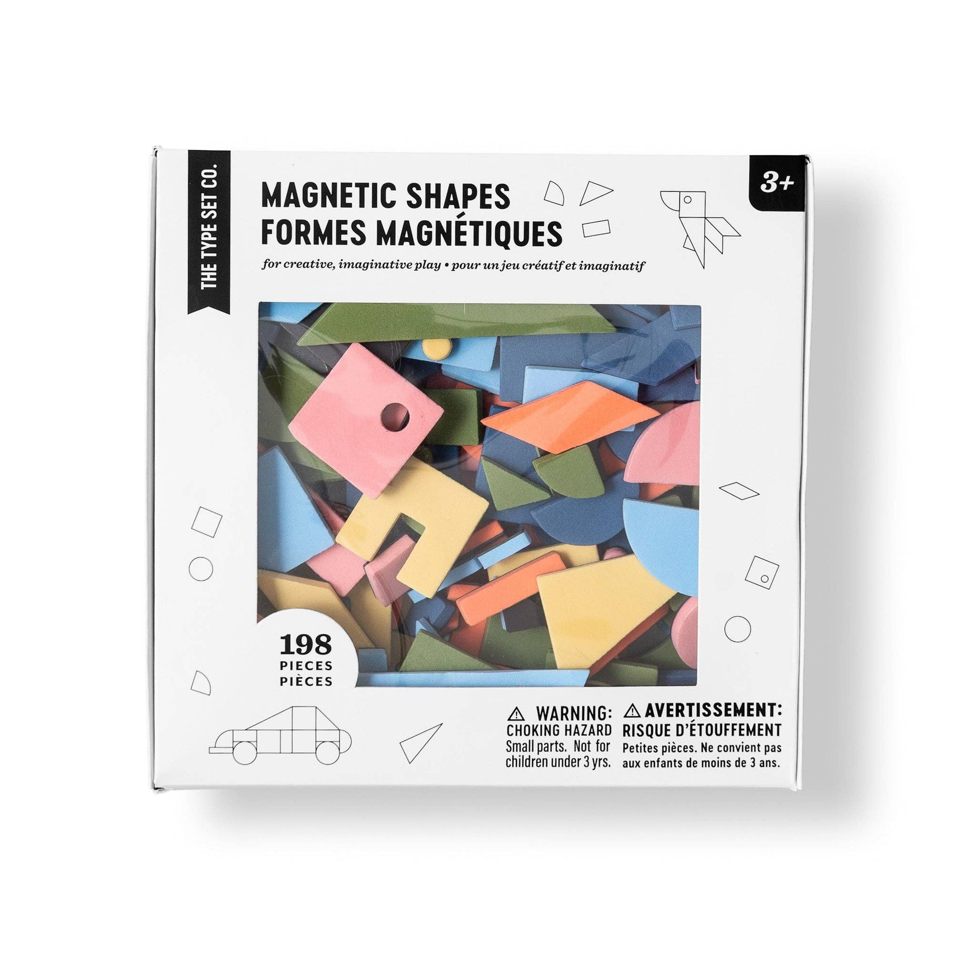 198-Piece Magnetic Shapes Set for Kids | Creative STEM Learning Play - Rainbow Mod