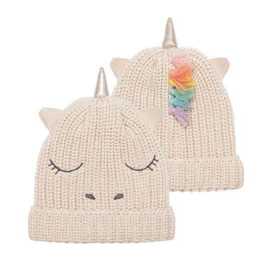 Rainbow Unicorn Knitted Hat 7-10 Years