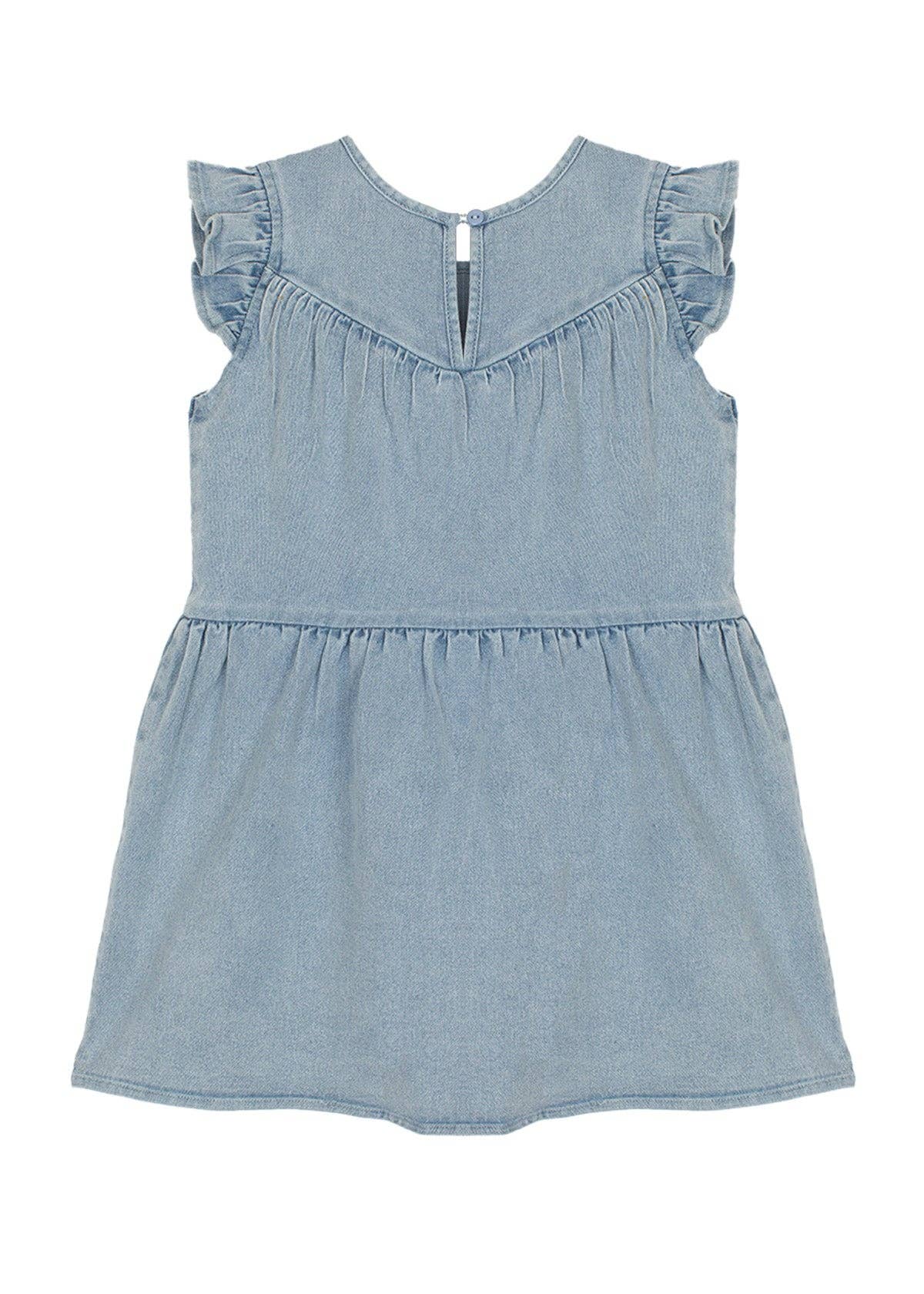 Demin Flutter Sleeve Dress