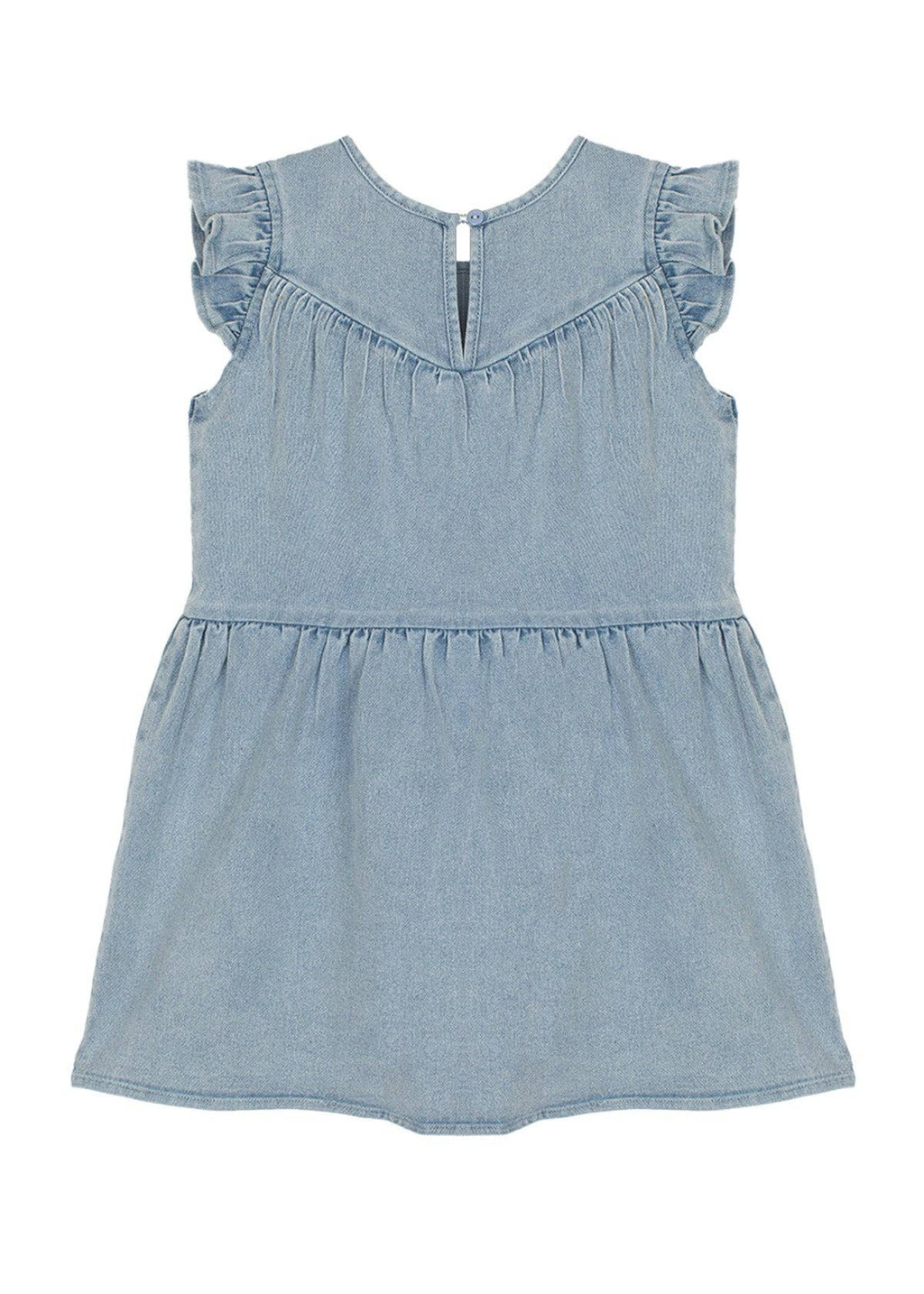 Demin Flutter Sleeve Dress