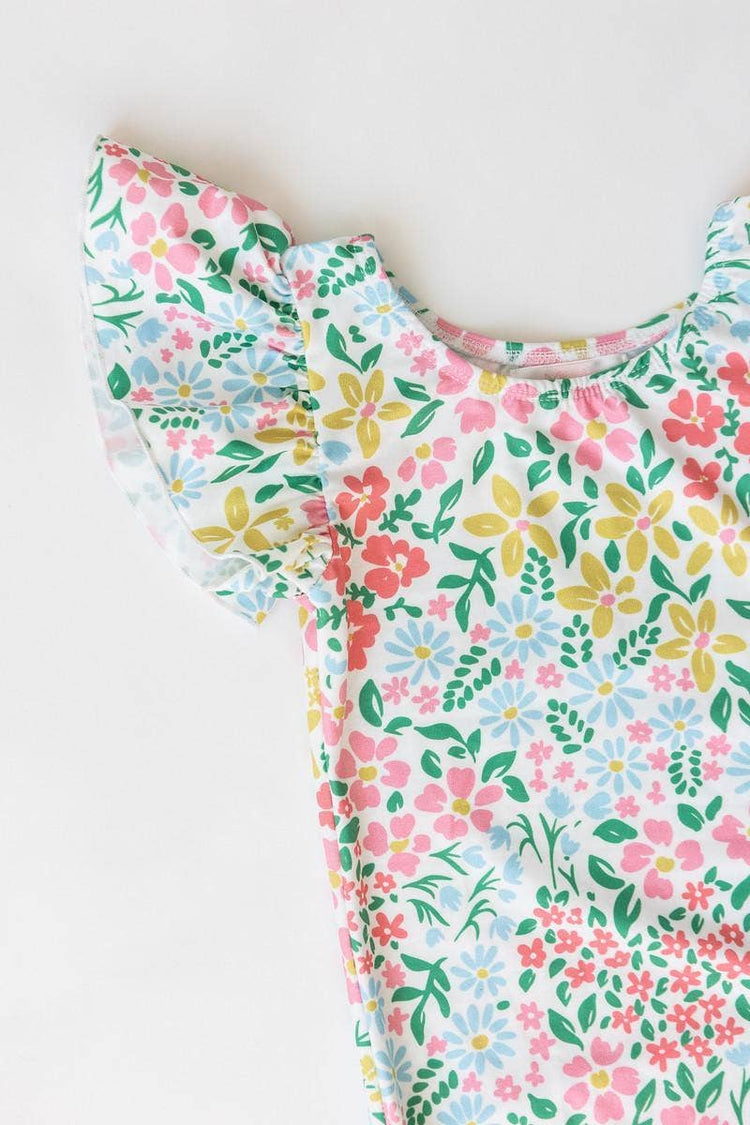 Daffodils Flutter Sleeve Leotard