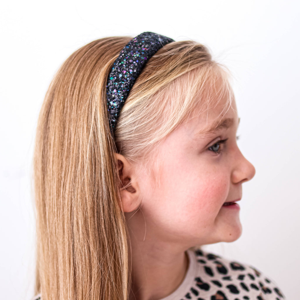 Kids Tapered Glitter Headband | Pink or Gold