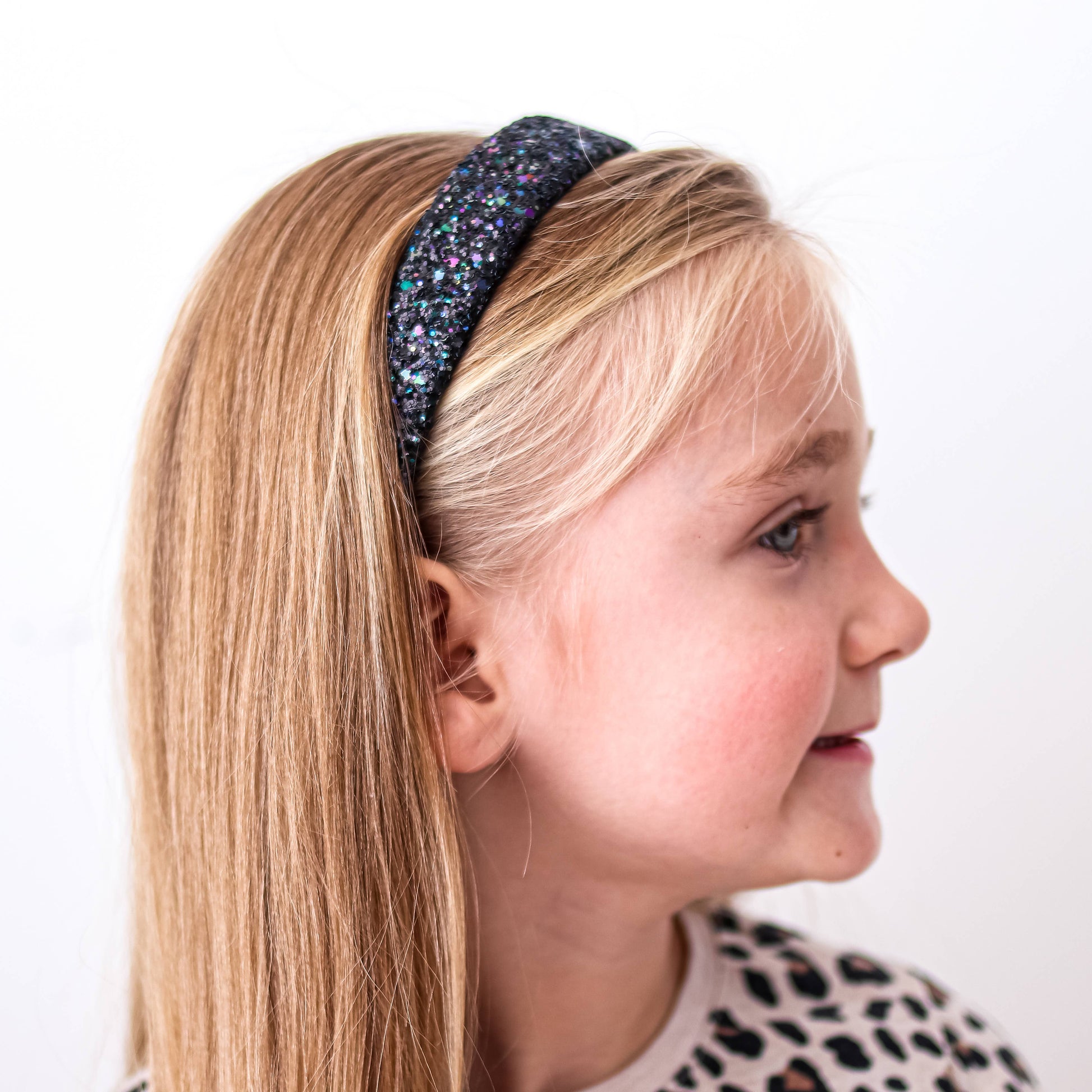 Kids Tapered Glitter Headband | Pink or Gold
