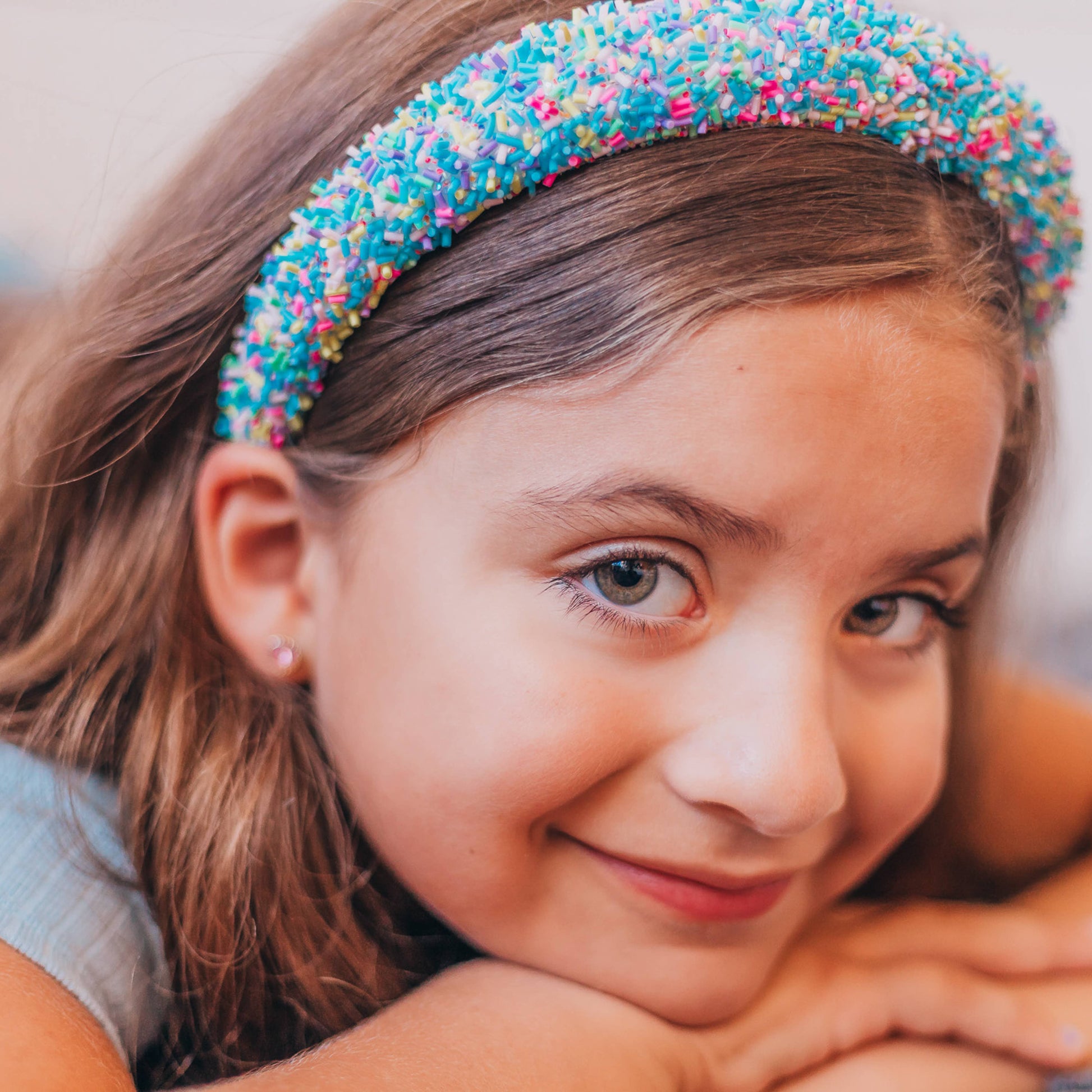Kids Padded Sprinkle Headband | Pink or Light Blue