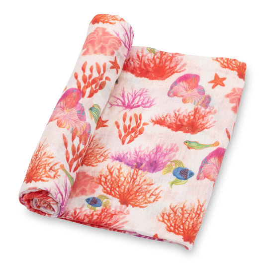 Under The Sea Beautiful Coral Baby Swaddle Blanket