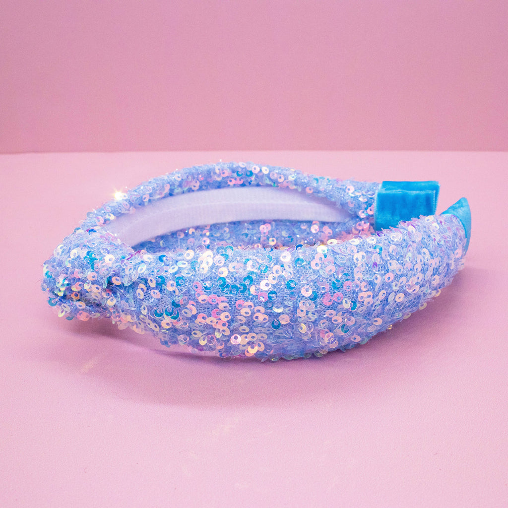 Kids Sequin Knot Headband | Purple or Rainbow