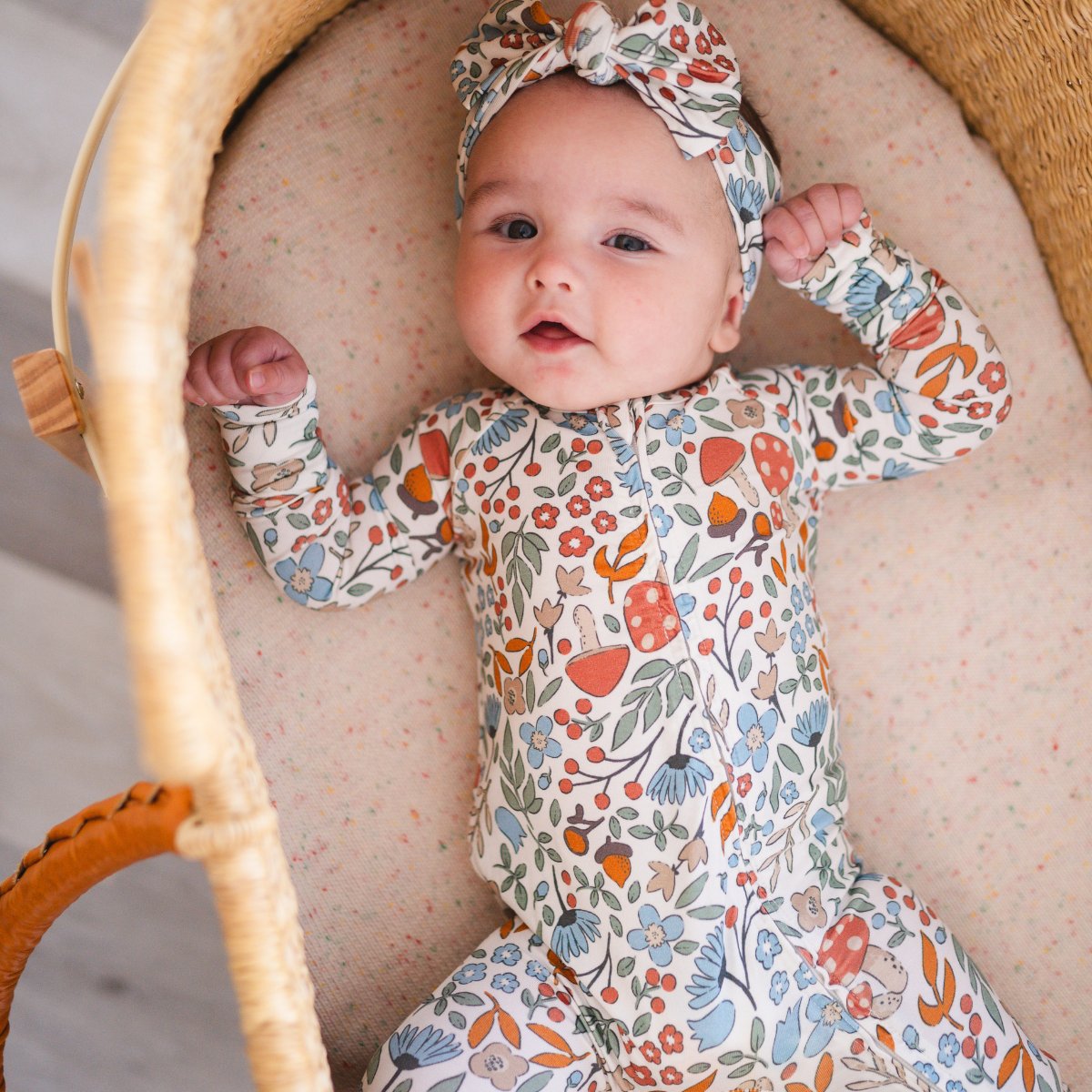 Bamboo 2-Way Convertible Zip Romper | Fall Floral (0-24m)