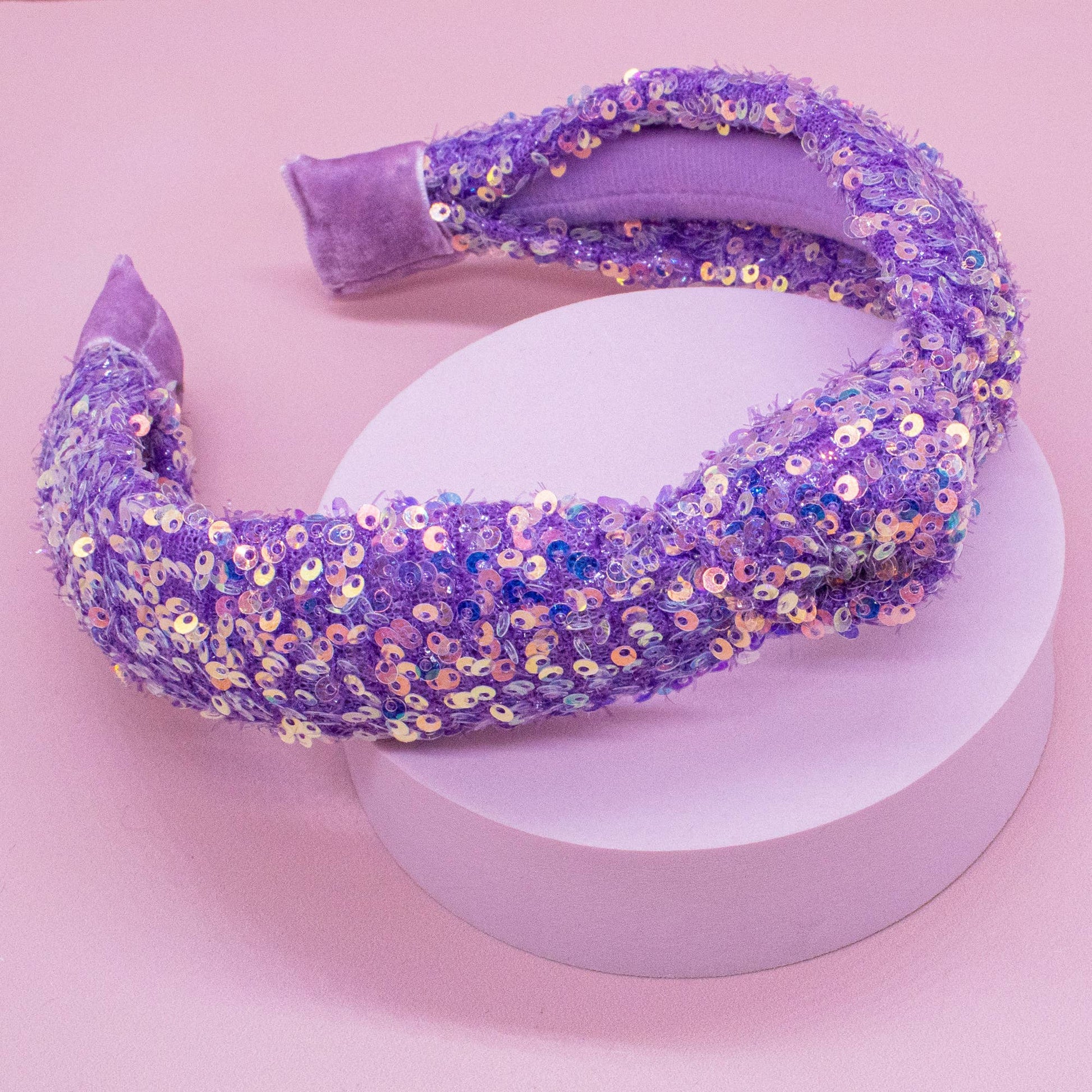 Kids Sequin Knot Headband | Purple or Rainbow