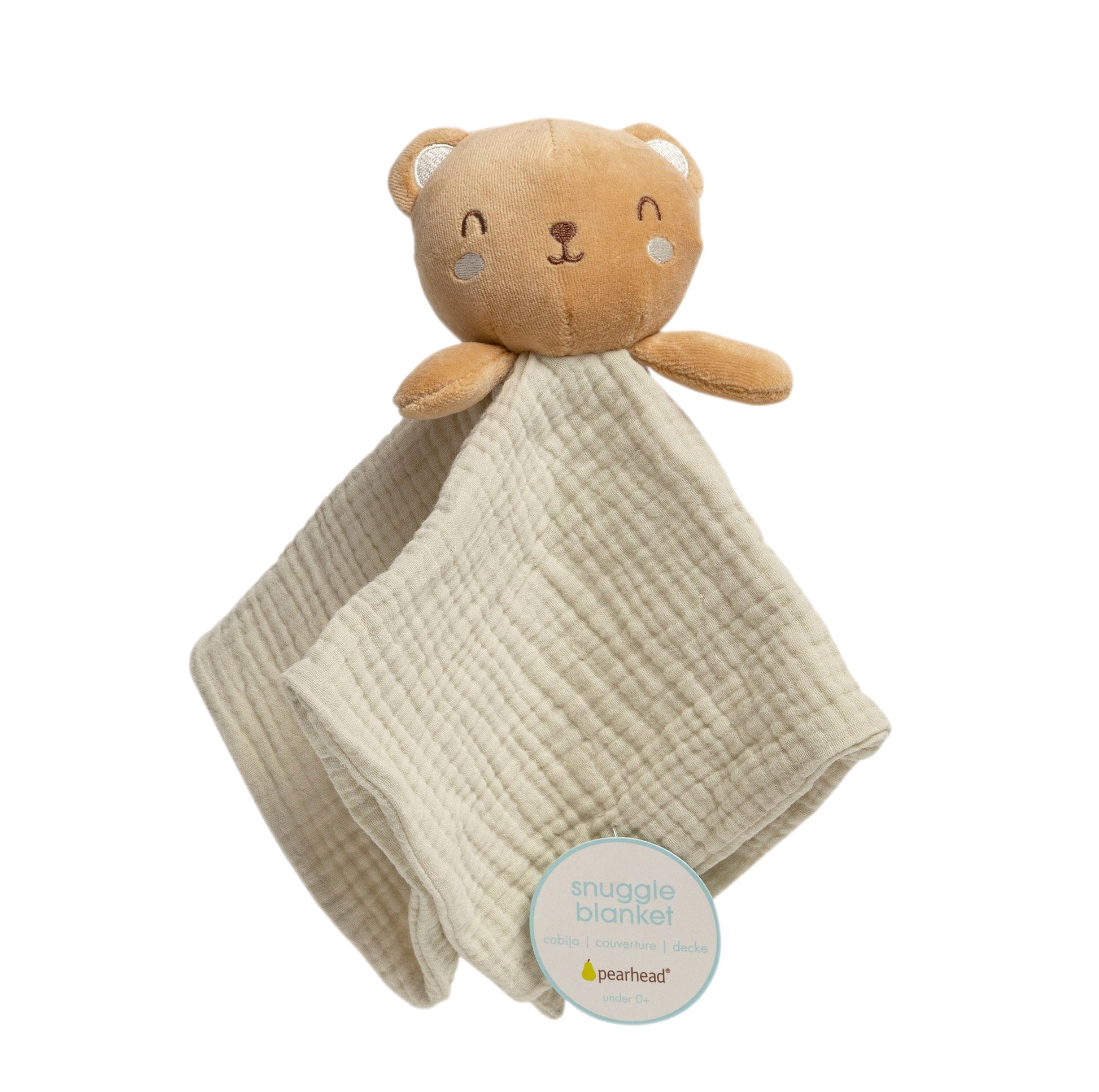 Bear Baby Lovey Snuggle Blanket, Organic Cotton Muslin
