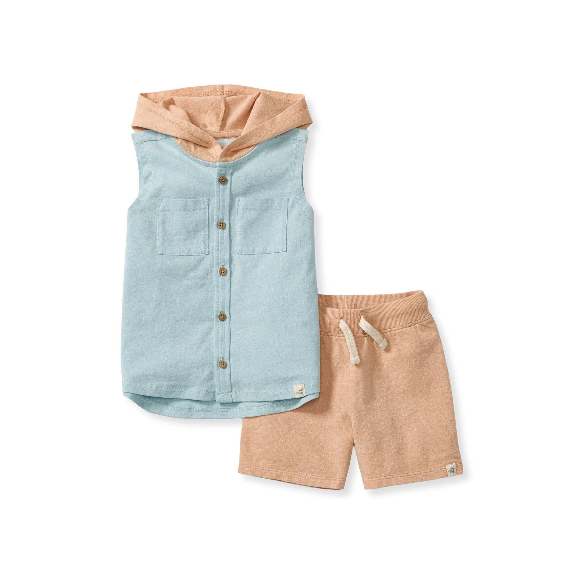 Burt’s Bees Baby Organic Cotton Hooded Shirt + Shorts Set