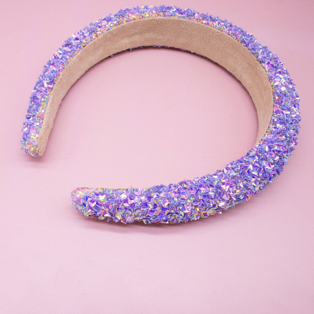 Kids Padded Chunky Sequin Headband | Blue or Multi-Color