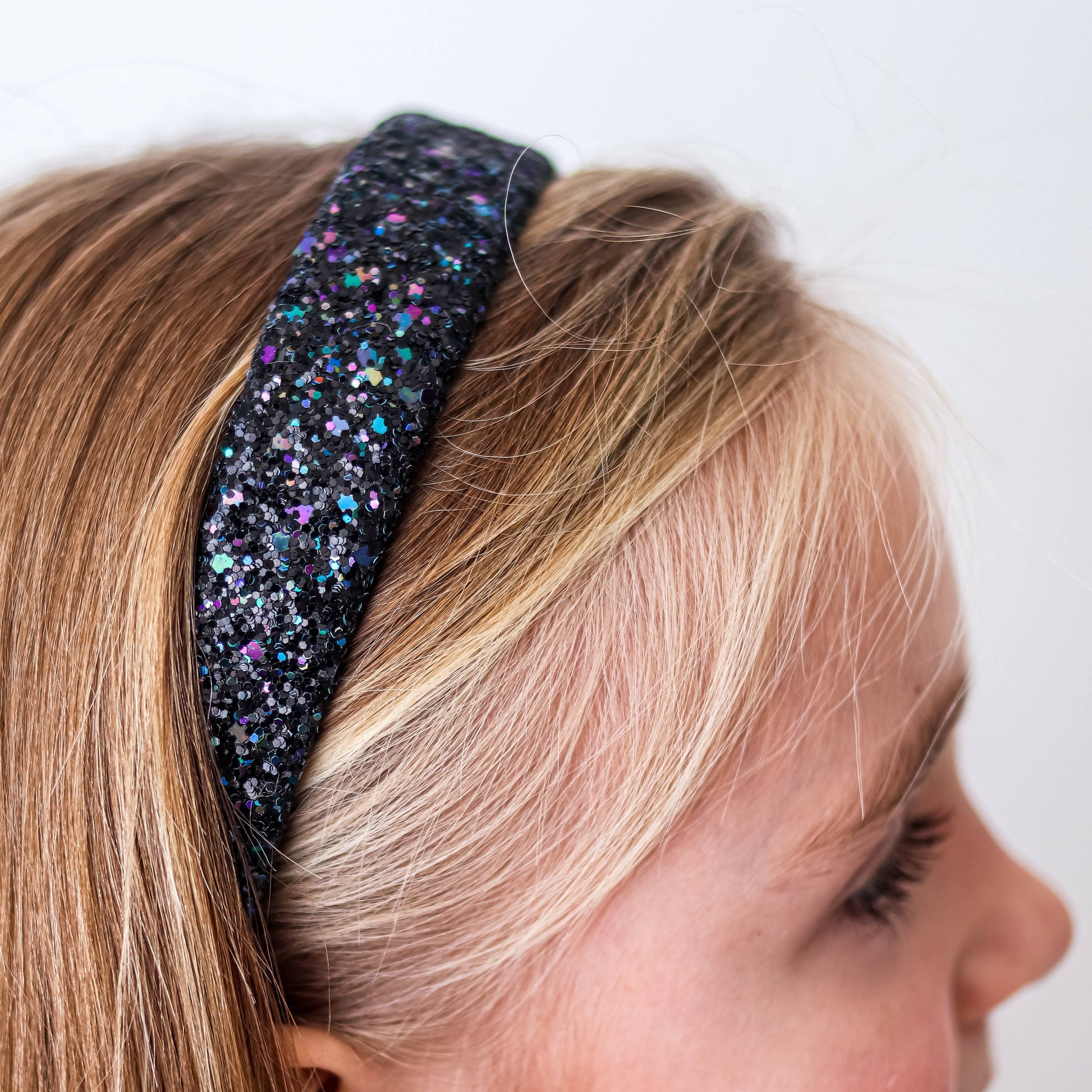 Kids Tapered Glitter Headband | Pink or Gold