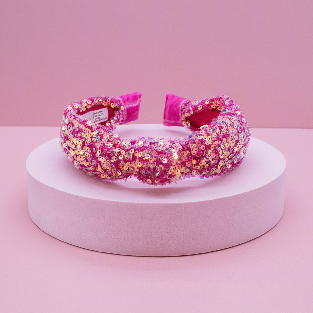 Kids Sequin Knot Headband | Purple or Rainbow