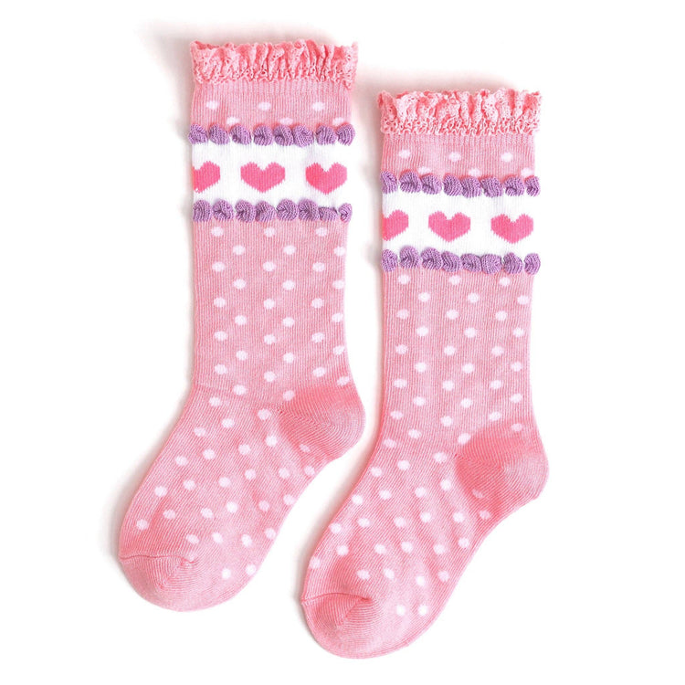 Darling Dot Lace Top Knee High Socks