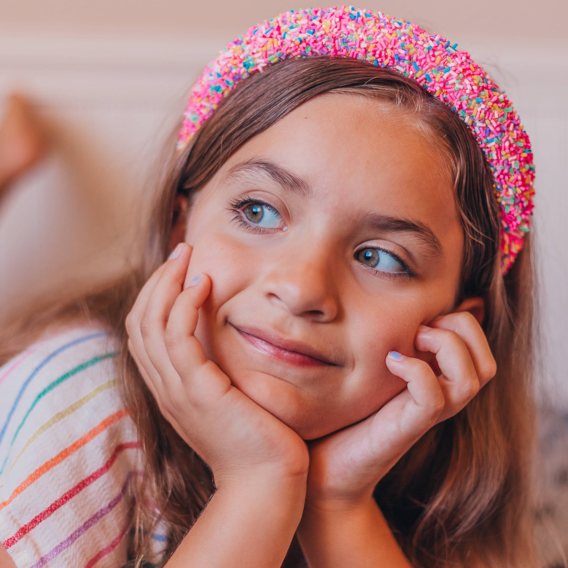 Kids Padded Sprinkle Headband | Pink or Light Blue