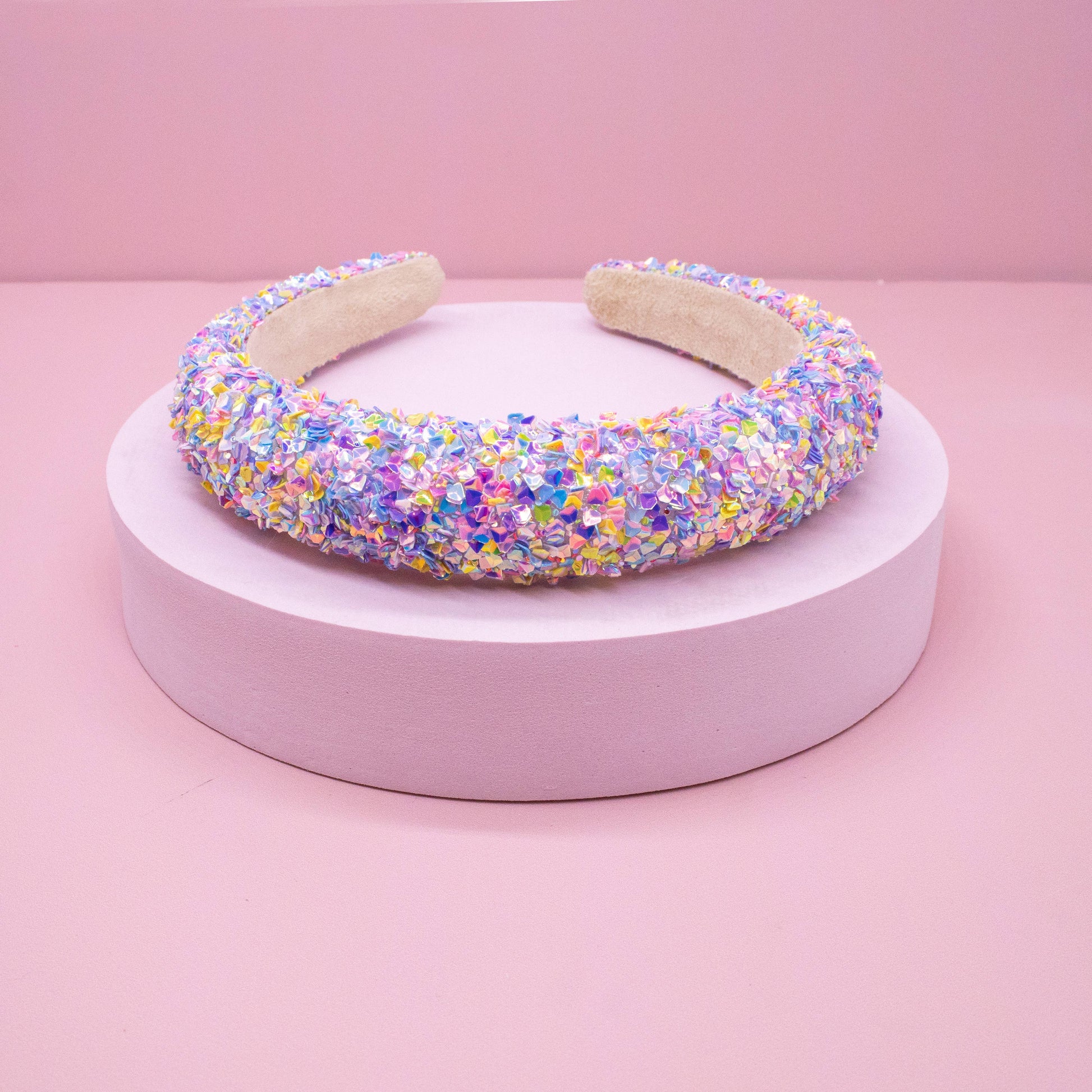 Kids Padded Chunky Sequin Headband | Blue or Multi-Color
