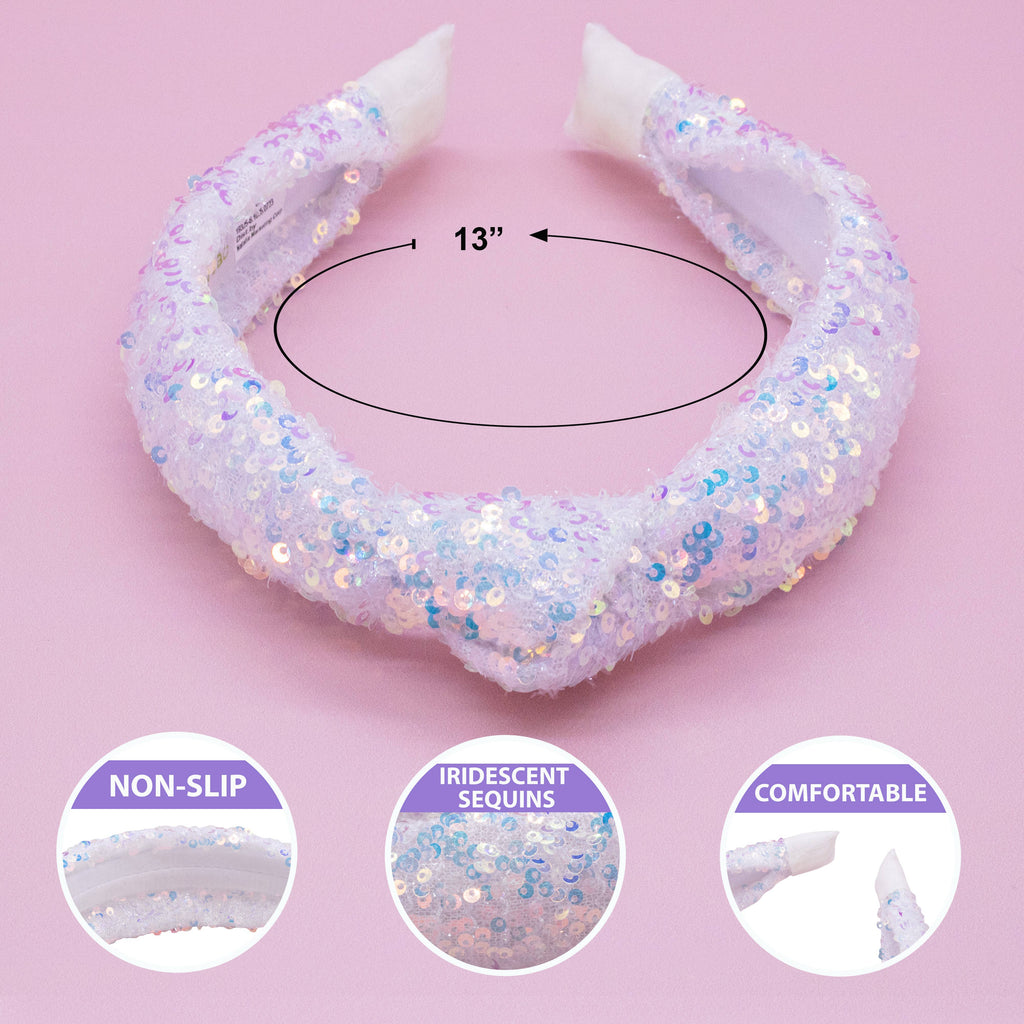 Kids Sequin Knot Headband | Purple or Rainbow