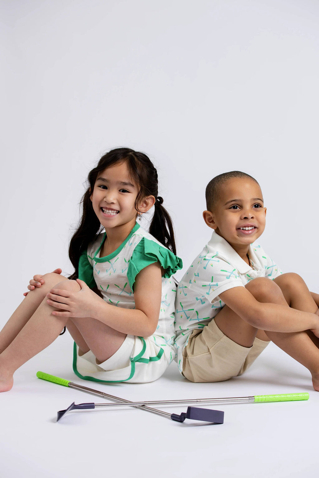 Kid + Baby Short Sleeve Polo + Twill Short Set_Golf Day