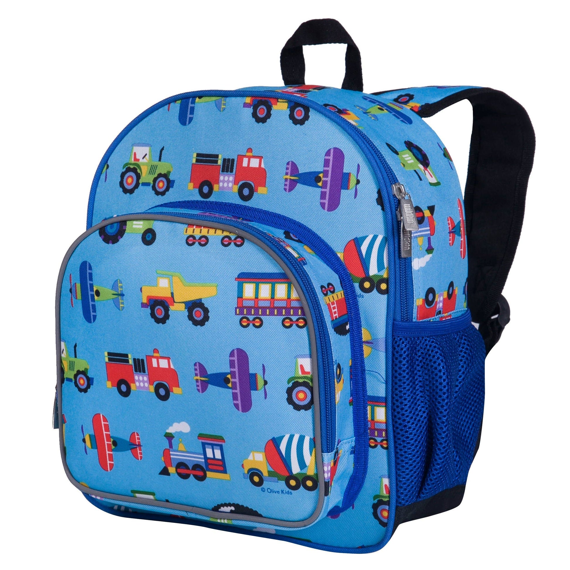 Trains Planes and Trucks Backpack - 12 Inch