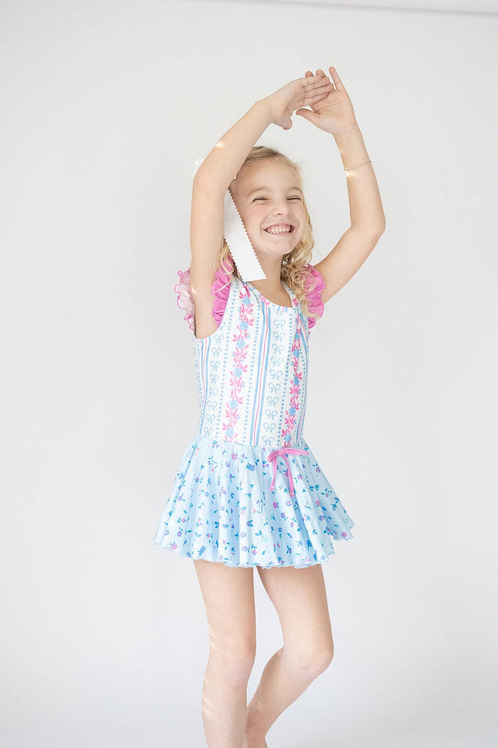 Farrah Leotard - Rosé Ribbon Luxe