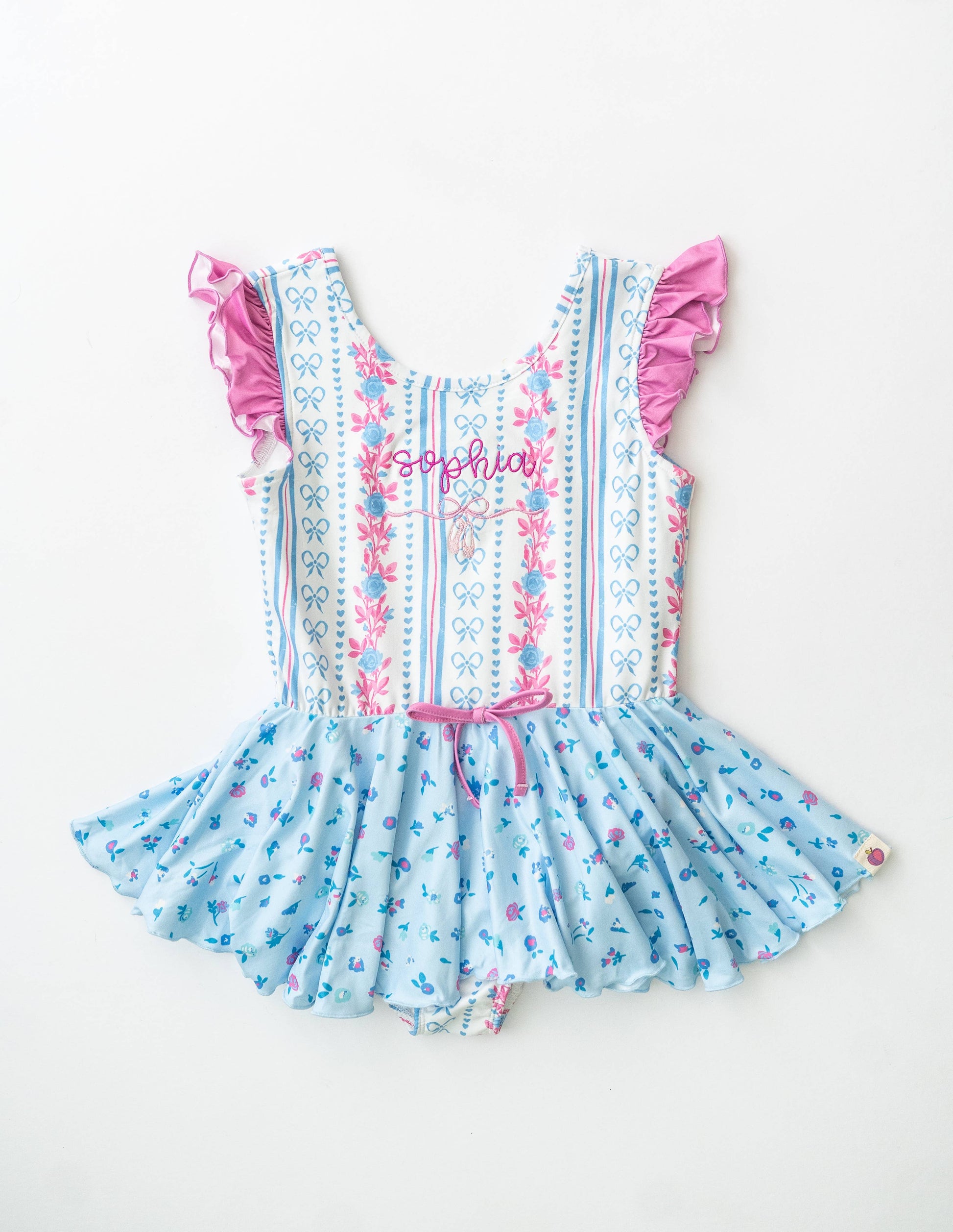 Farrah Leotard - Rosé Ribbon Luxe