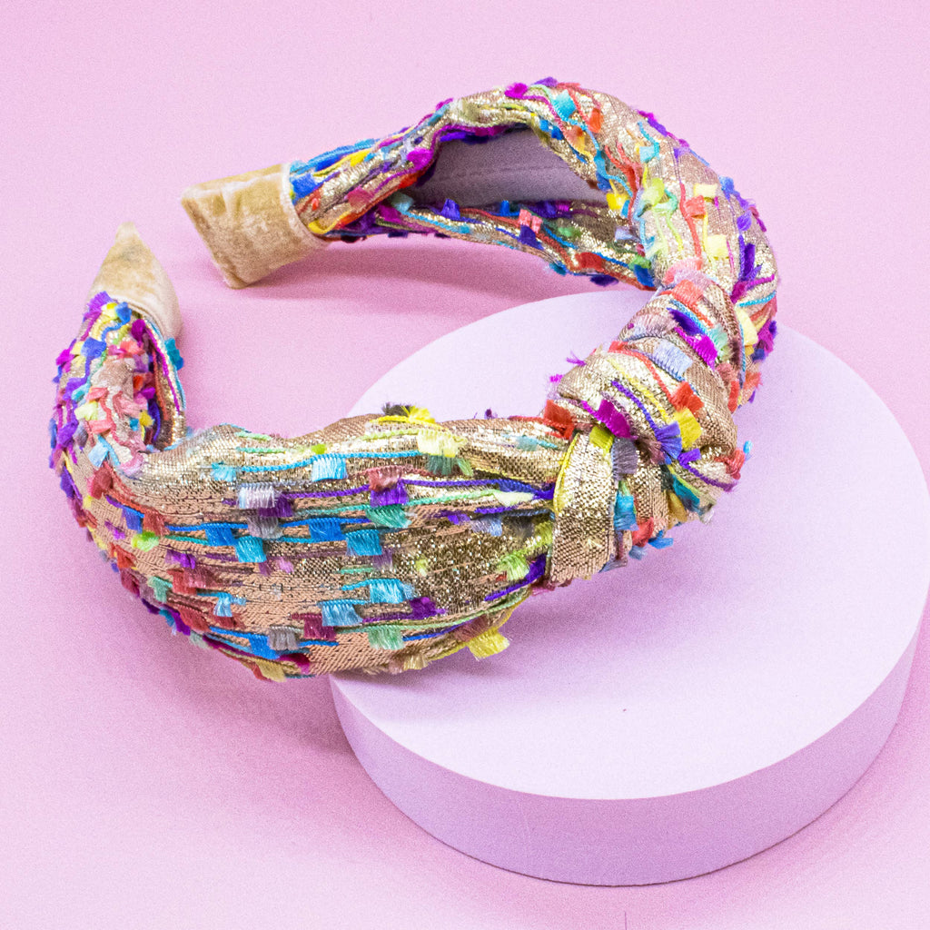 Kids Knot Confetti Headband | Pink or Aqua